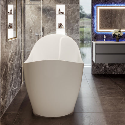 Eviva Lisa 67" Glossy White Acrylic Freestanding Bathtub