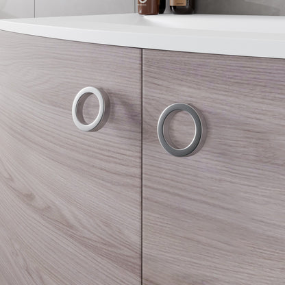 Romina 28 in. Gray Oak Wall Mount Single Sink Bath Vanity with Acrylic Top and Integrated Sink