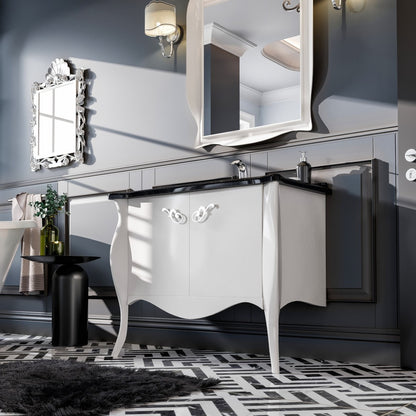 Ritz 34 in. White Single Sink Bath Vanity with Granite Top and Undermount Porcelain Sink