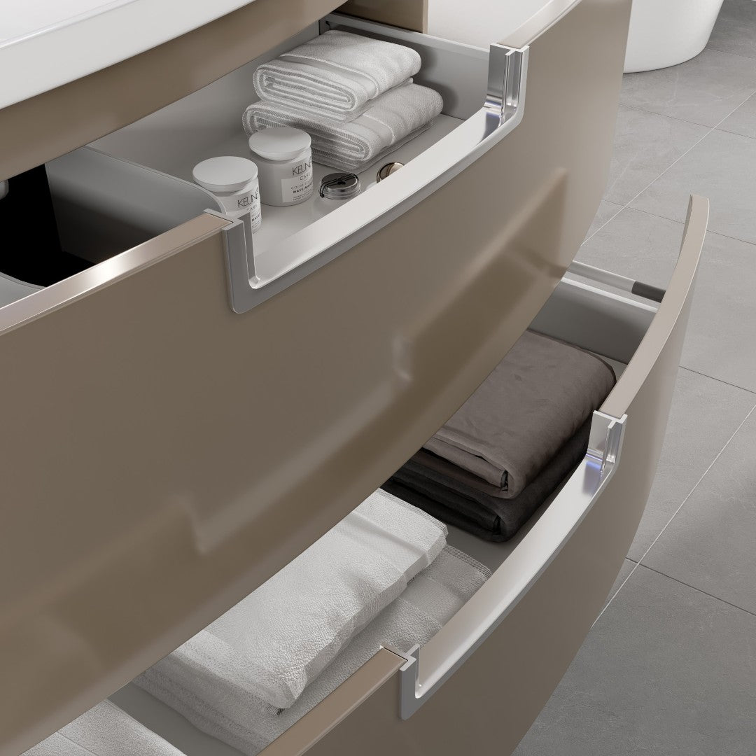 Lola 40 in. Cedar Espresso Wall Mount Single Sink Bath Vanity with Acrylic Top and Integrated Sink