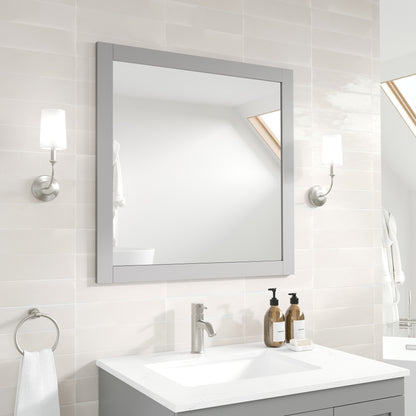 Eviva New York 30" x 30" Square Gray Wooden Framed Mirror