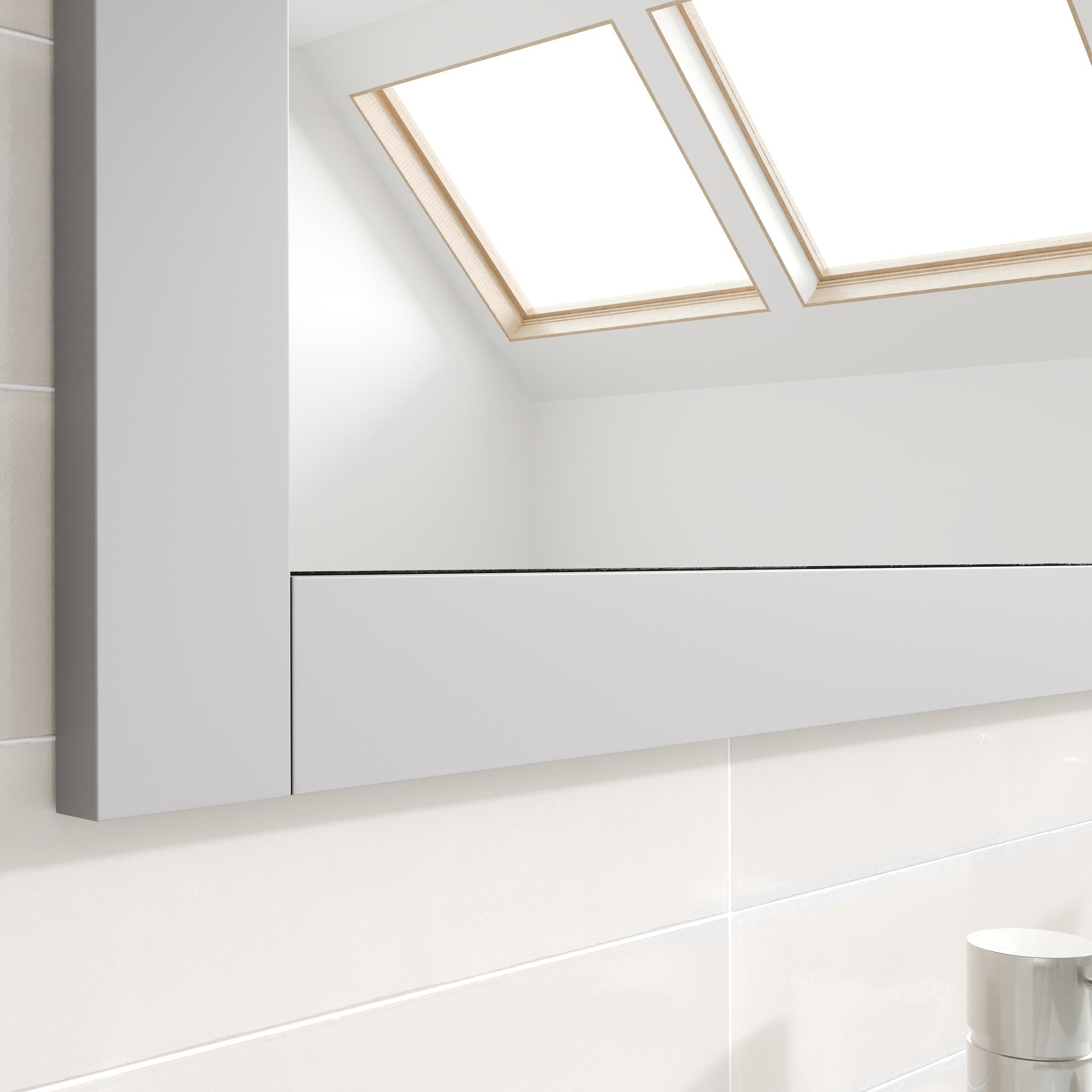 Eviva New York 30" x 30" Square Gray Wooden Framed Mirror