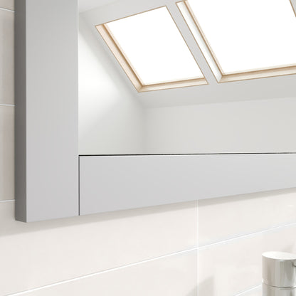 Eviva New York 30" x 30" Square Gray Wooden Framed Mirror