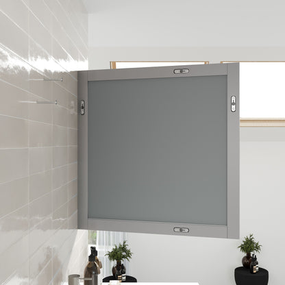 Eviva New York 30" x 30" Square Gray Wooden Framed Mirror