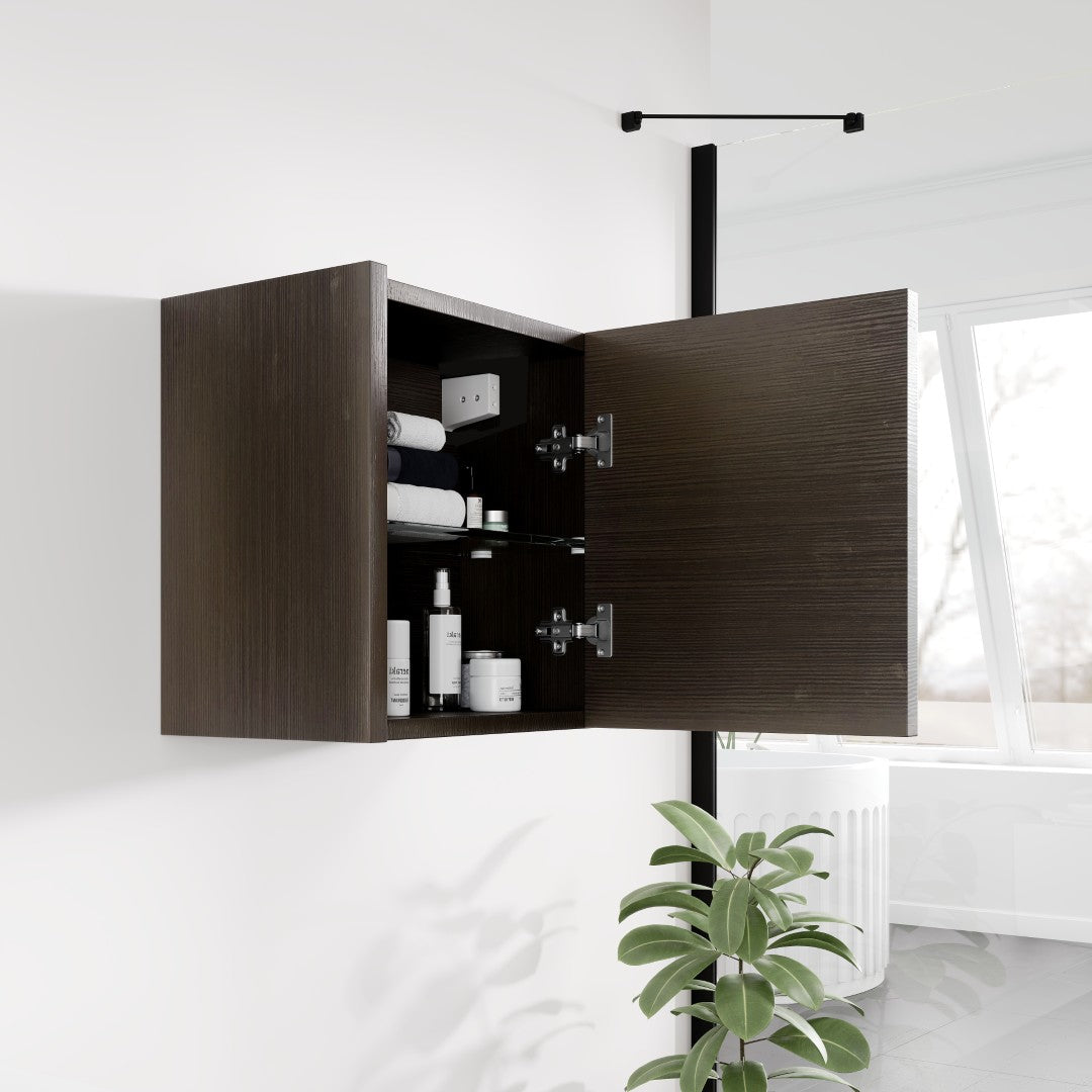 Eviva Libra 14 in. W x 7 in. D Wenge Wall Mounted Linen Cabinet