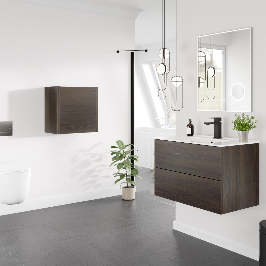 Eviva Libra 14 in. W x 7 in. D Wenge Wall Mounted Linen Cabinet