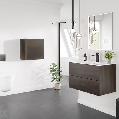 Eviva Libra 14 in. W x 7 in. D Wenge Wall Mounted Linen Cabinet