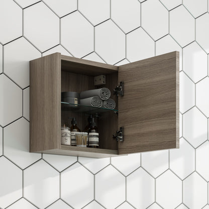 Eviva Libra 14 in. W x 7 in. D Medium Oak Wall Mounted Linen Cabinet