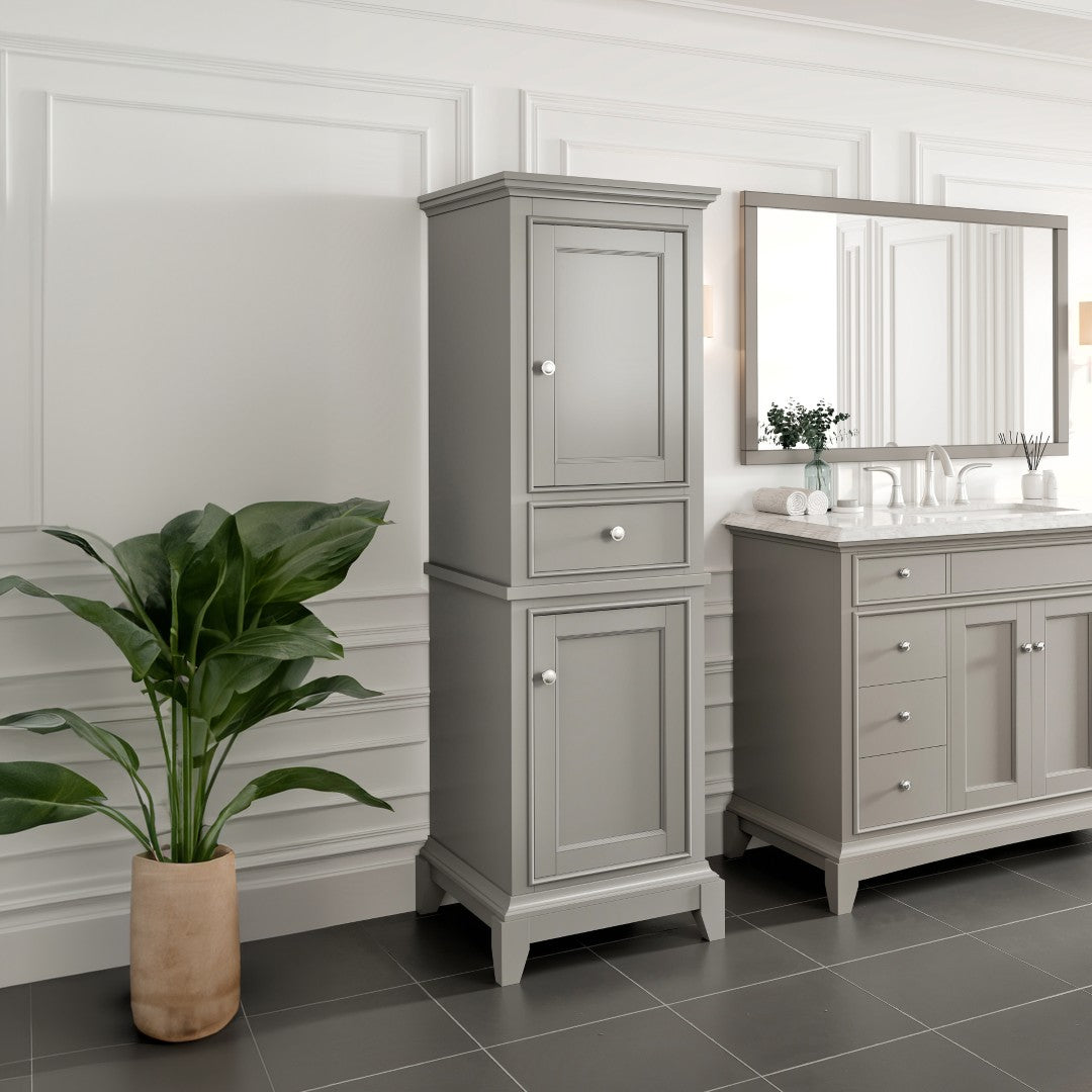 Eviva Elite Stamford 21 in. W x 18 in. D Gray Freestanding Linen Cabinet