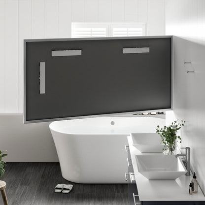Eviva Vista 72" x 30" Rectangular Brushed Nickel Metal Framed Mirror