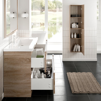 Smile 48 in. White Oak Single Sink Bath Vanity with Acrylic Top and Integrated Sink