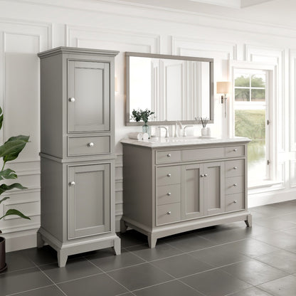 Eviva Elite Stamford 21 in. W x 18 in. D Gray Freestanding Linen Cabinet