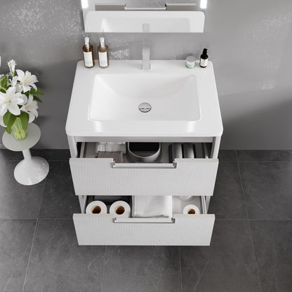 Jasmine 32 in. White Single Sink Bath Vanity with Acrylic Top and Integrated Sink