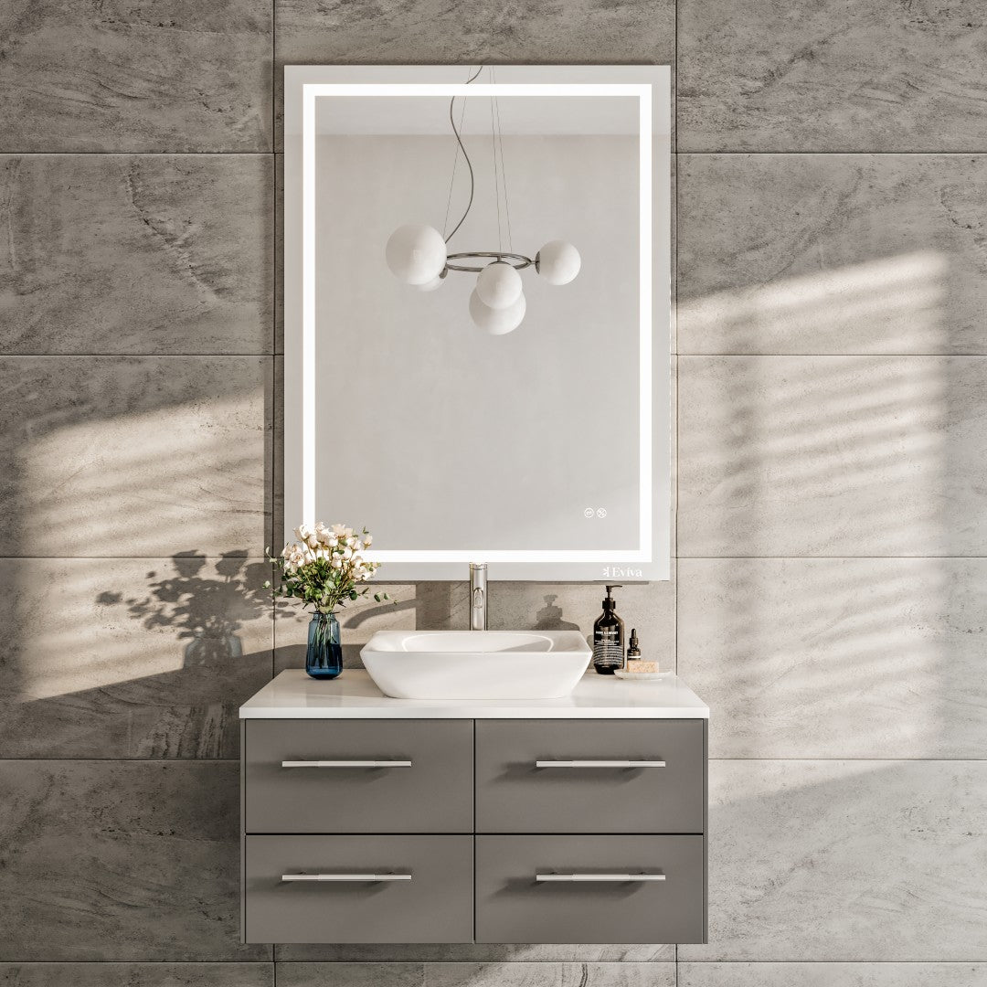 Eviva Glow 48" x 36" Rectangular Frameless Mirror