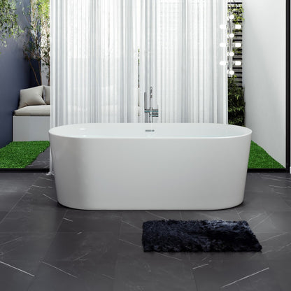 Eviva Rejoice 60" Glossy White Acrylic Freestanding Bathtub