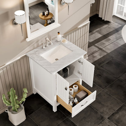 Eviva Britney 24 Inch Transitional White Bathroom Vanity