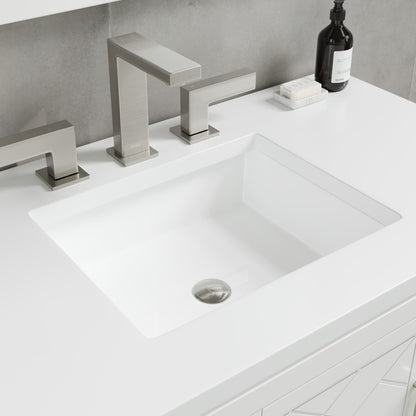 Cambridge 36 in. White Single Sink Bath Vanity with Quartz Top and Undermount Porcelain Sink