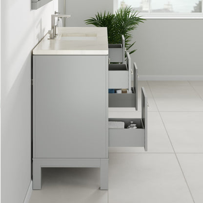 Cambridge 48 in. Gray Single Sink Bath Vanity with Quartz Top and Undermount Porcelain Sink