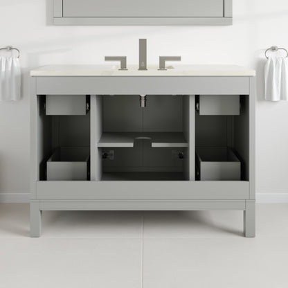 Cambridge 48 in. Gray Single Sink Bath Vanity with Quartz Top and Undermount Porcelain Sink