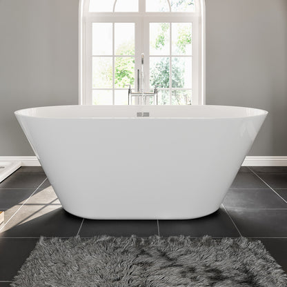 Eviva Aries 67" Glossy White Acrylic Freestanding Bathtub