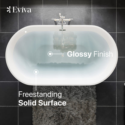 Eviva Aries 67" Glossy White Acrylic Freestanding Bathtub
