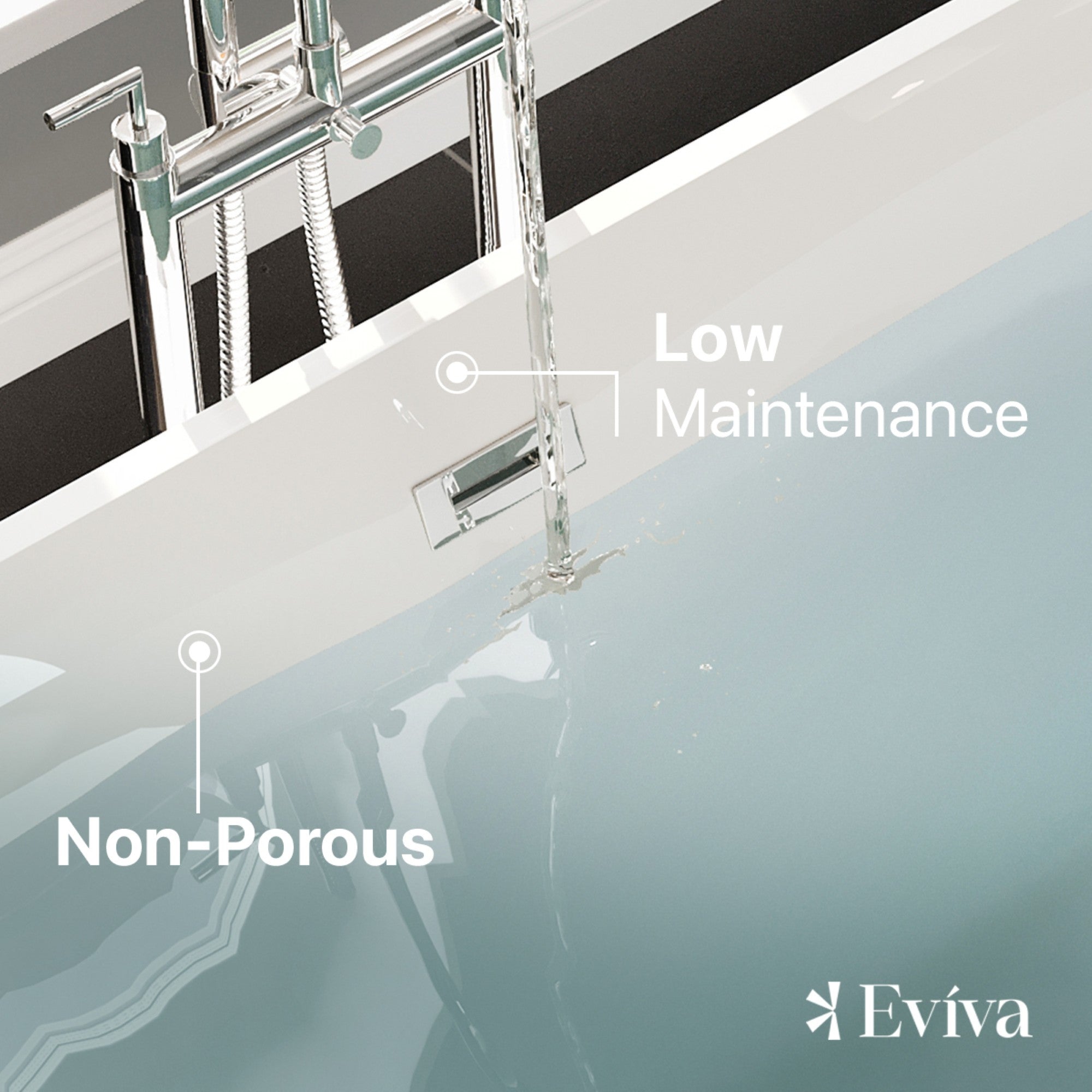 Eviva Aries 67" Glossy White Acrylic Freestanding Bathtub