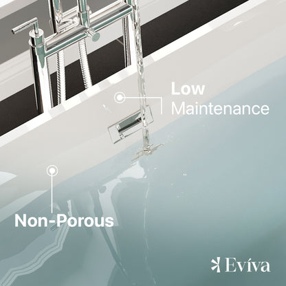 Eviva Aries 67" Glossy White Acrylic Freestanding Bathtub