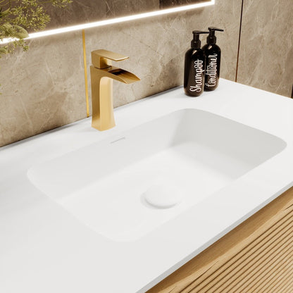 Leah 39 in. Medium Oak Wall Mount Single Sink Bath Vanity with Solid Surface Top and Integrated Sink - Bathroom Vanity by Eviva
