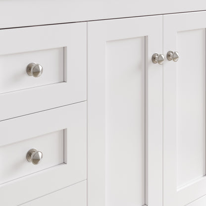 Acclaim 30 in. White Single Right Sink Bath Vanity with Carrara Quartz Top and Undermount Porcelain Sink
