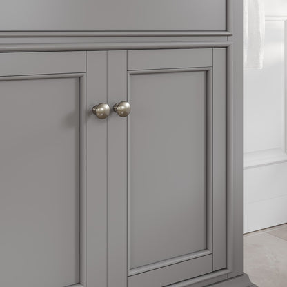 Elite Stamford 30 in. Gray Single Sink Bath Vanity with Carrara Quartz Top and Undermount Porcelain Sink