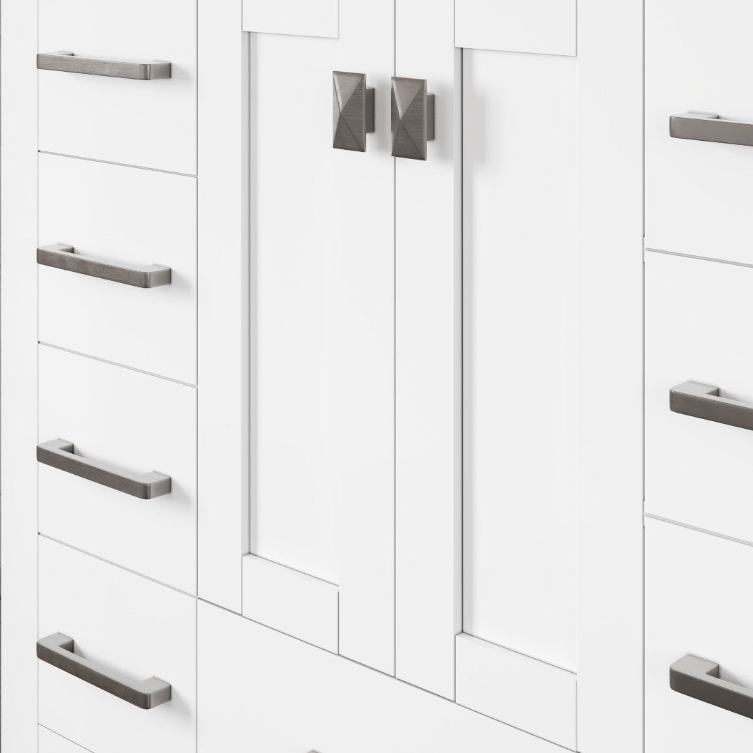 Hampton 36 in. White Single Sink Bath Vanity with Carrara Quartz Top and Undermount Porcelain Sink