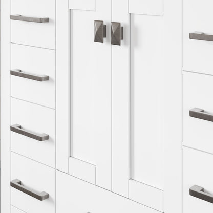 Hampton 36 in. White Single Sink Bath Vanity with Carrara Quartz Top and Undermount Porcelain Sink