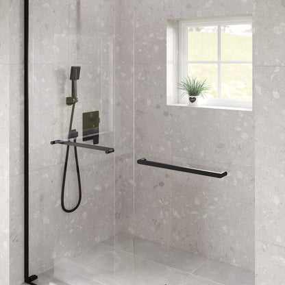 Eviva Glide 60 in. W x 78 in. H Sliding Frameless Shower Door in Matte Black with Tempered Glass