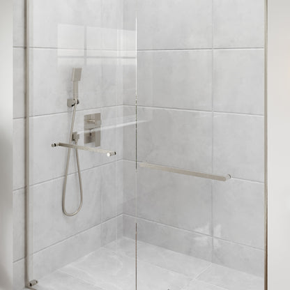 Eviva Glide 60 in. W x 78 in. H Sliding Frameless Shower Door in Brushed Nickel with Tempered Glass