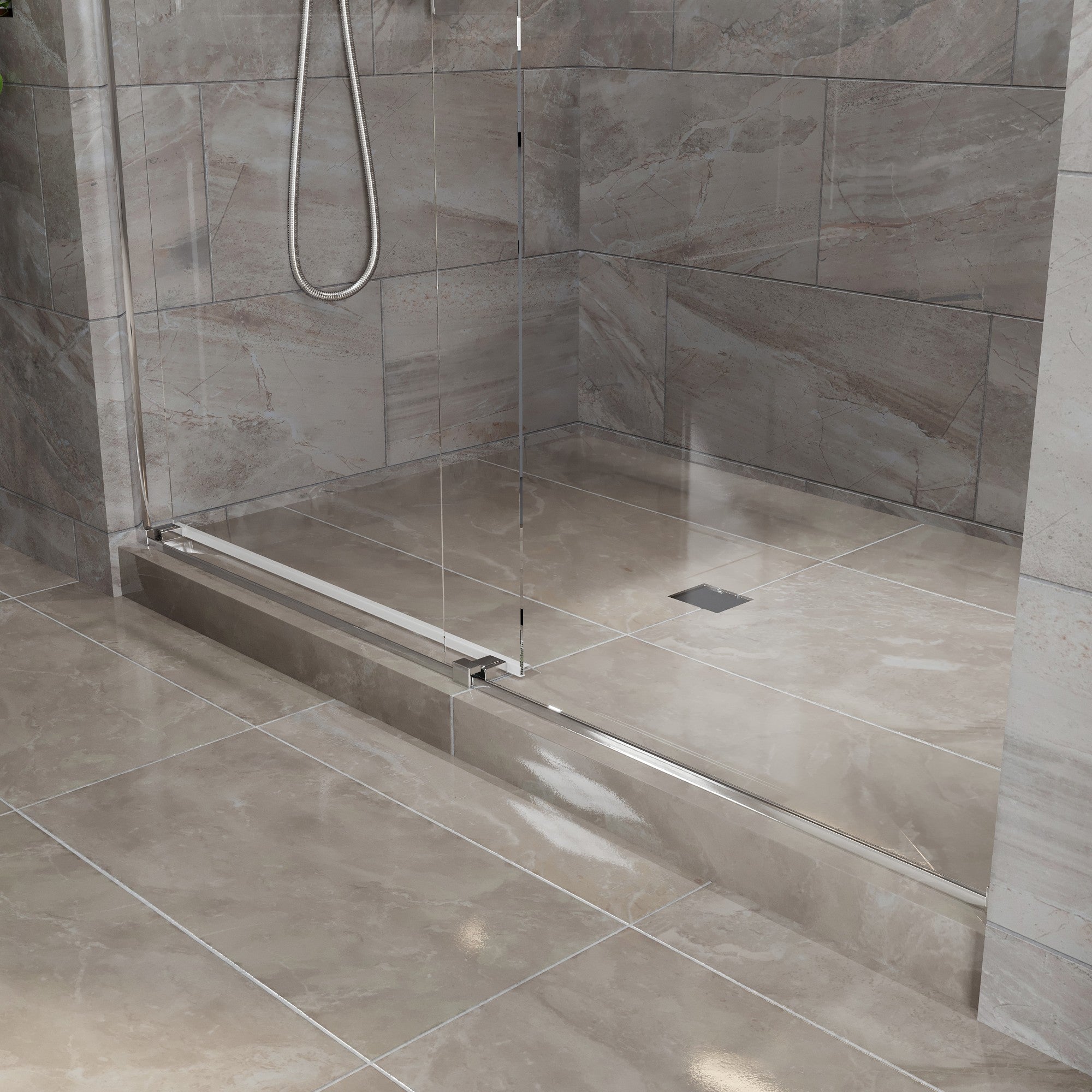 Eviva Glide 60 in. W x 78 in. H Sliding Frameless Shower Door in Chrome with Tempered Glass