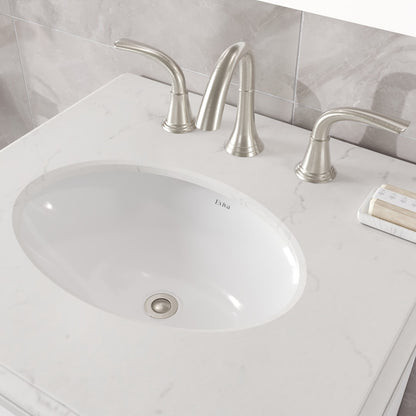 Elite Stamford 24 in. White Single Sink Bath Vanity with Carrara Quartz Top and Undermount Porcelain Sink