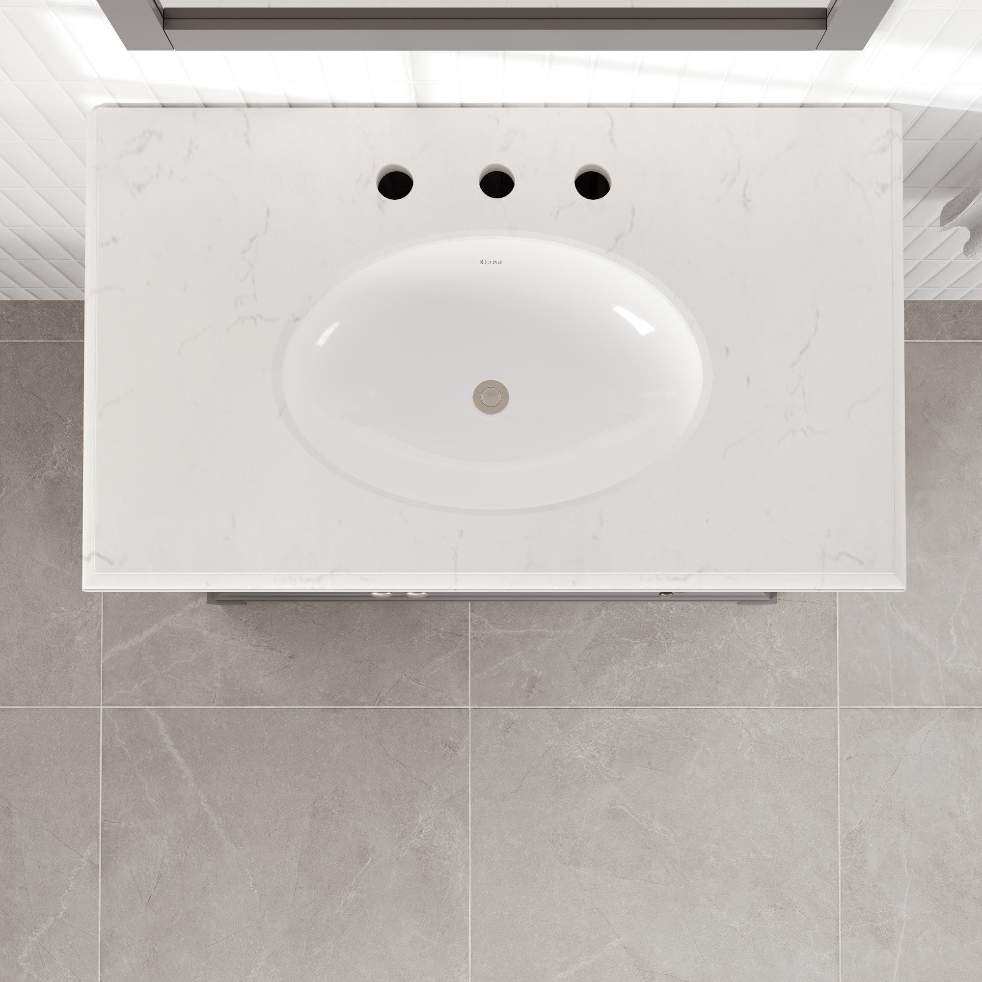 Elite Stamford 36 in. Gray Single Sink Bath Vanity with Carrara Quartz Top and Undermount Porcelain Sink