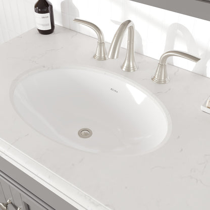 Elite Stamford 36 in. Gray Single Sink Bath Vanity with Carrara Quartz Top and Undermount Porcelain Sink