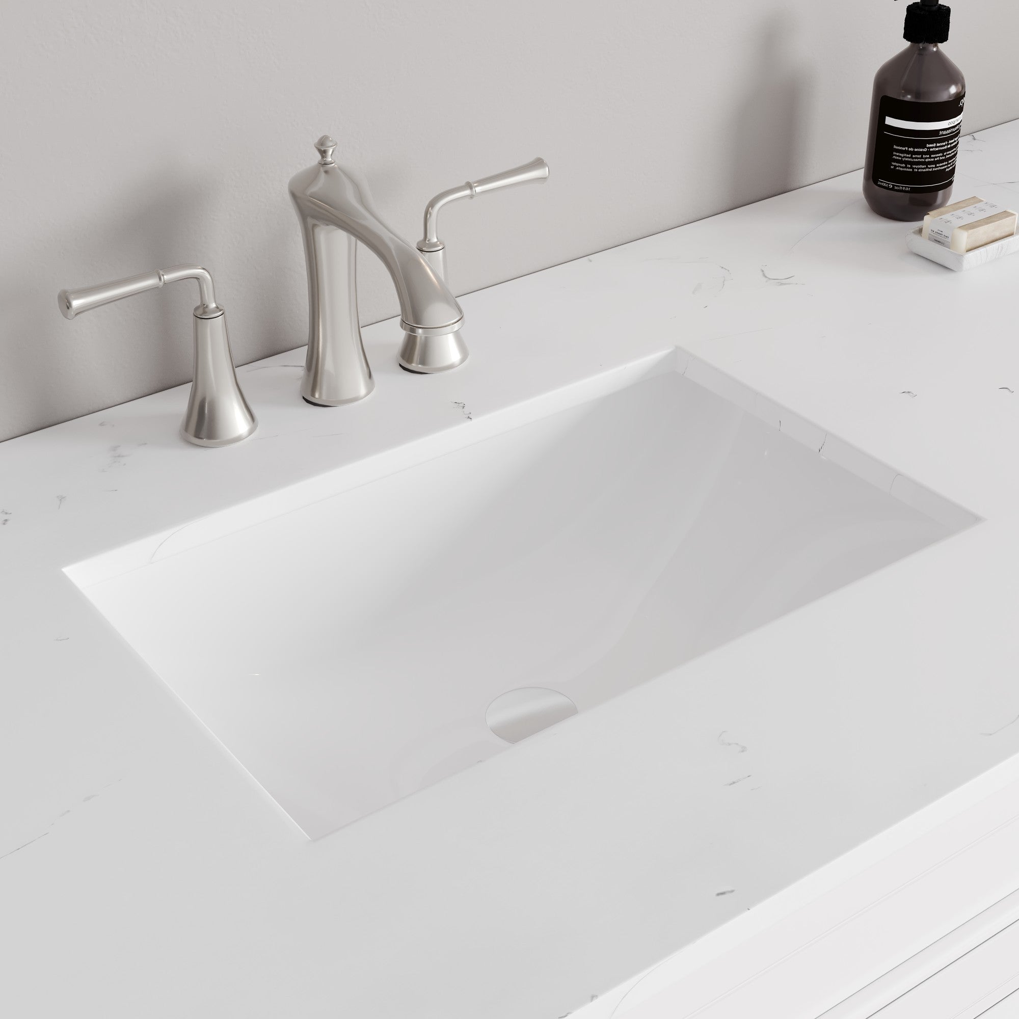 Epic 100 in. White Double Sink Bath Vanity with Carrara Quartz Top and Undermount Porcelain Sinks