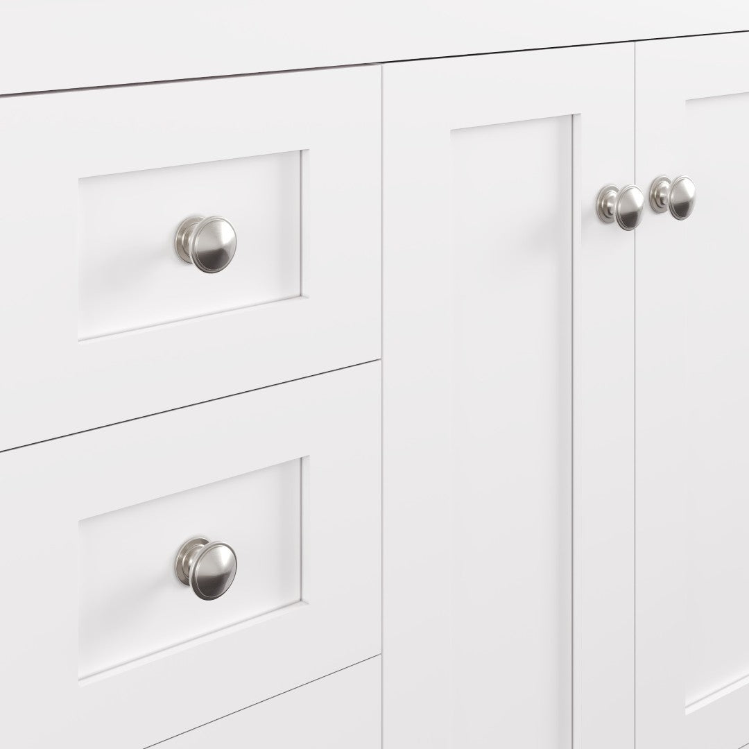 Acclaim 28 in. White Single Right Sink Bath Vanity with Carrara Quartz Top and Undermount Porcelain Sink