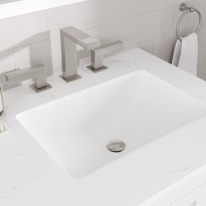Acclaim 28 in. White Single Right Sink Bath Vanity with Carrara Quartz Top and Undermount Porcelain Sink