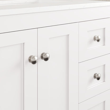 Acclaim 26 in. White Single Sink Bath Vanity with Carrara Quartz Top and Undermount Porcelain Sink