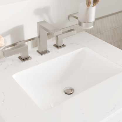 Acclaim 26 in. White Single Sink Bath Vanity with Carrara Quartz Top and Undermount Porcelain Sink