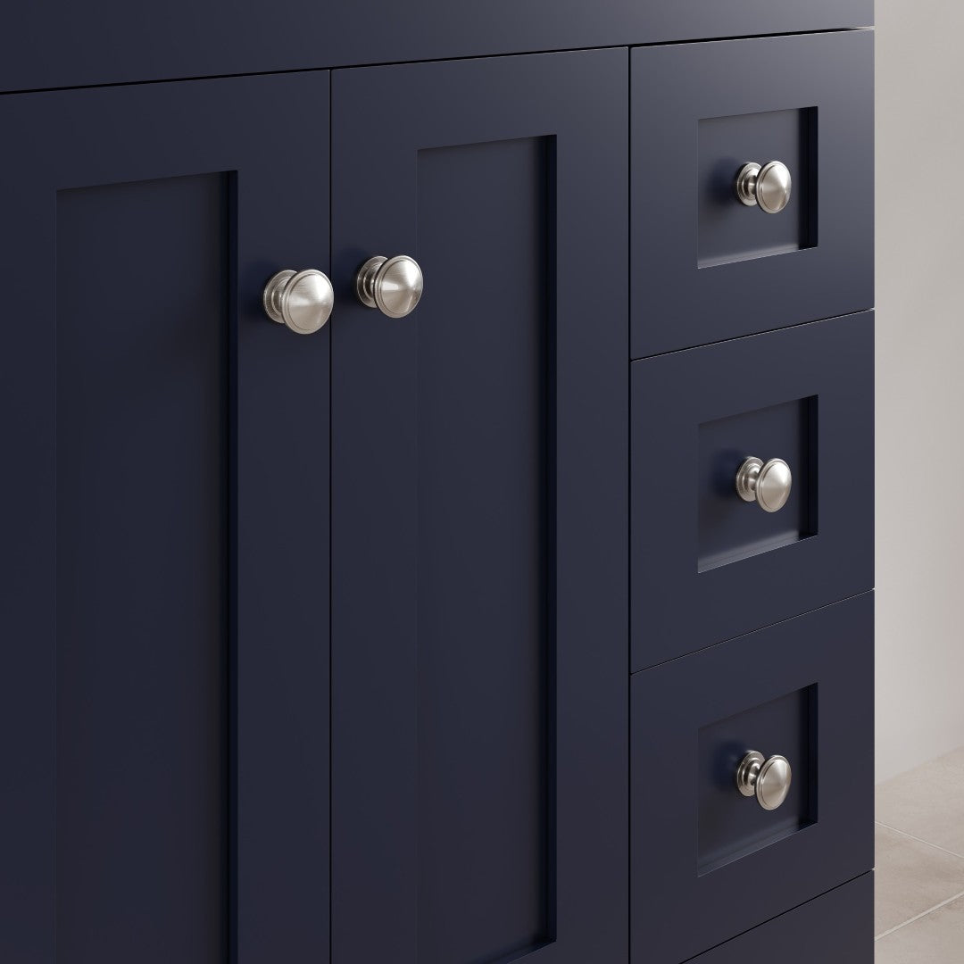 Happy 24 in. Blue Single Sink Bath Vanity with Carrara Quartz Top and Undermount Porcelain Sink