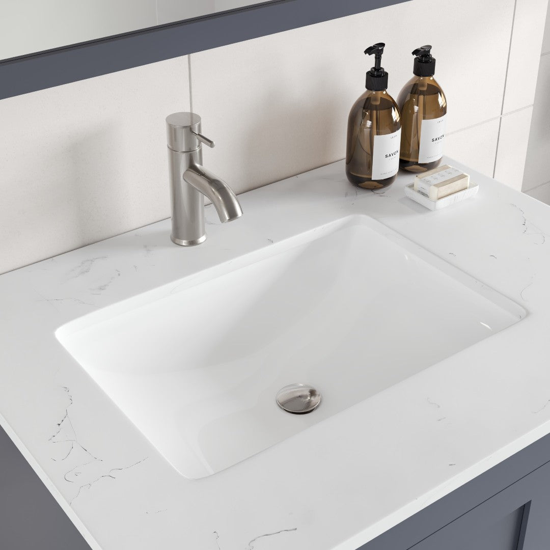 Loon 30 in. Dark Gray Single Sink Bath Vanity with Carrara Quartz Top and Undermount Porcelain Sink