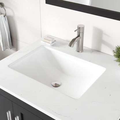 Loon 28 in. Espresso Single Sink Bath Vanity with Carrara Quartz Top and Undermount Porcelain Sink