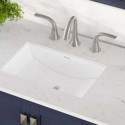 Aberdeen 42 in. Blue Single Sink Bath Vanity with Carrara Quartz Top and Undermount Porcelain Sink