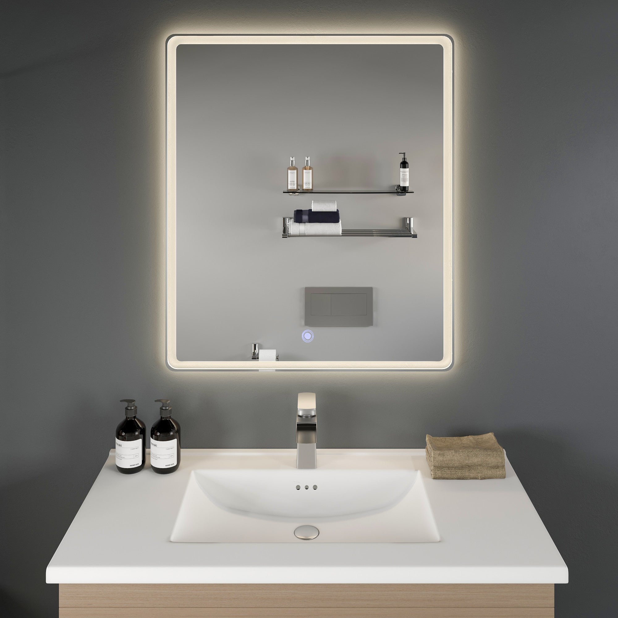 Eviva Velari 36" x 42" Rectangular Frameless Mirror