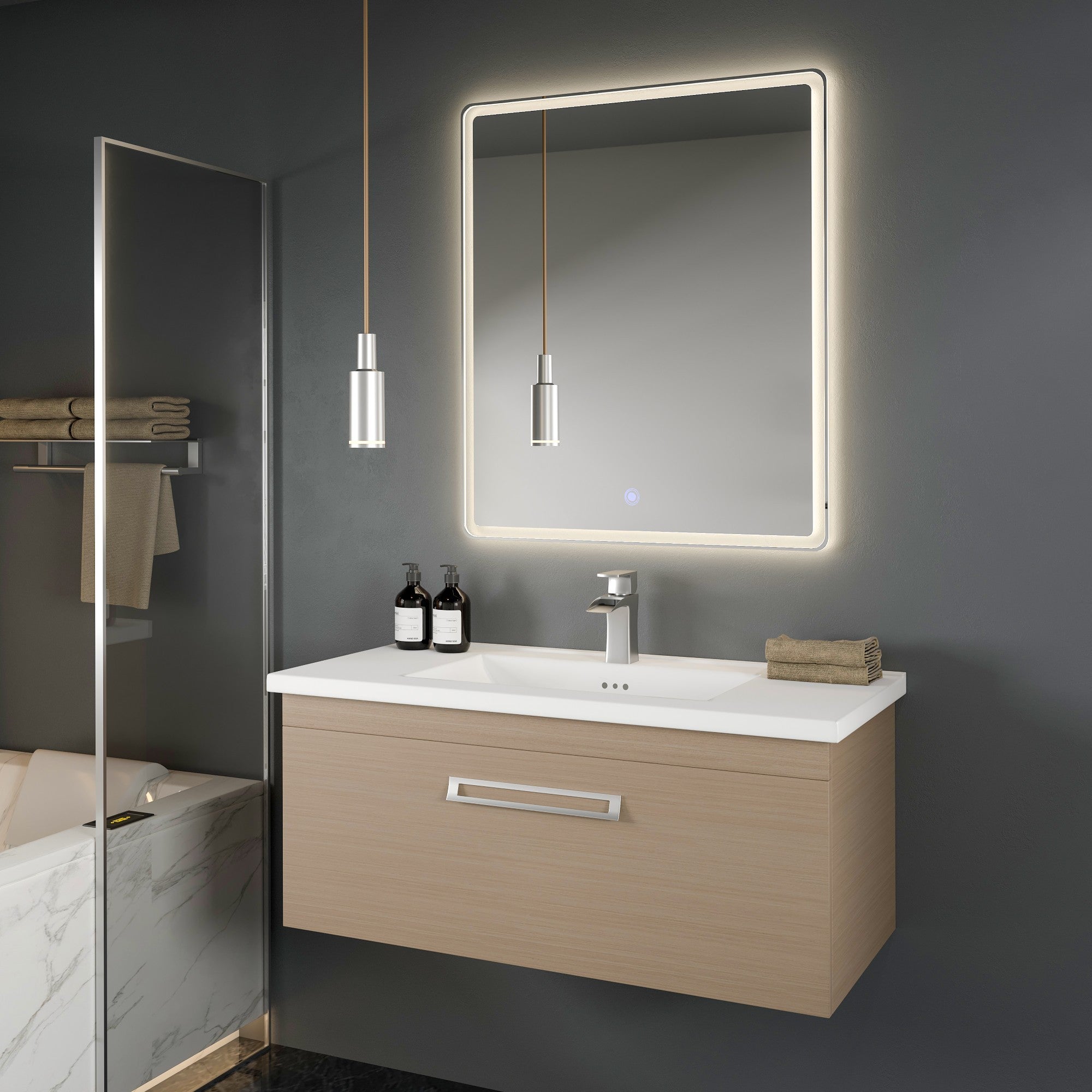 Eviva Velari 36" x 42" Rectangular Frameless Mirror