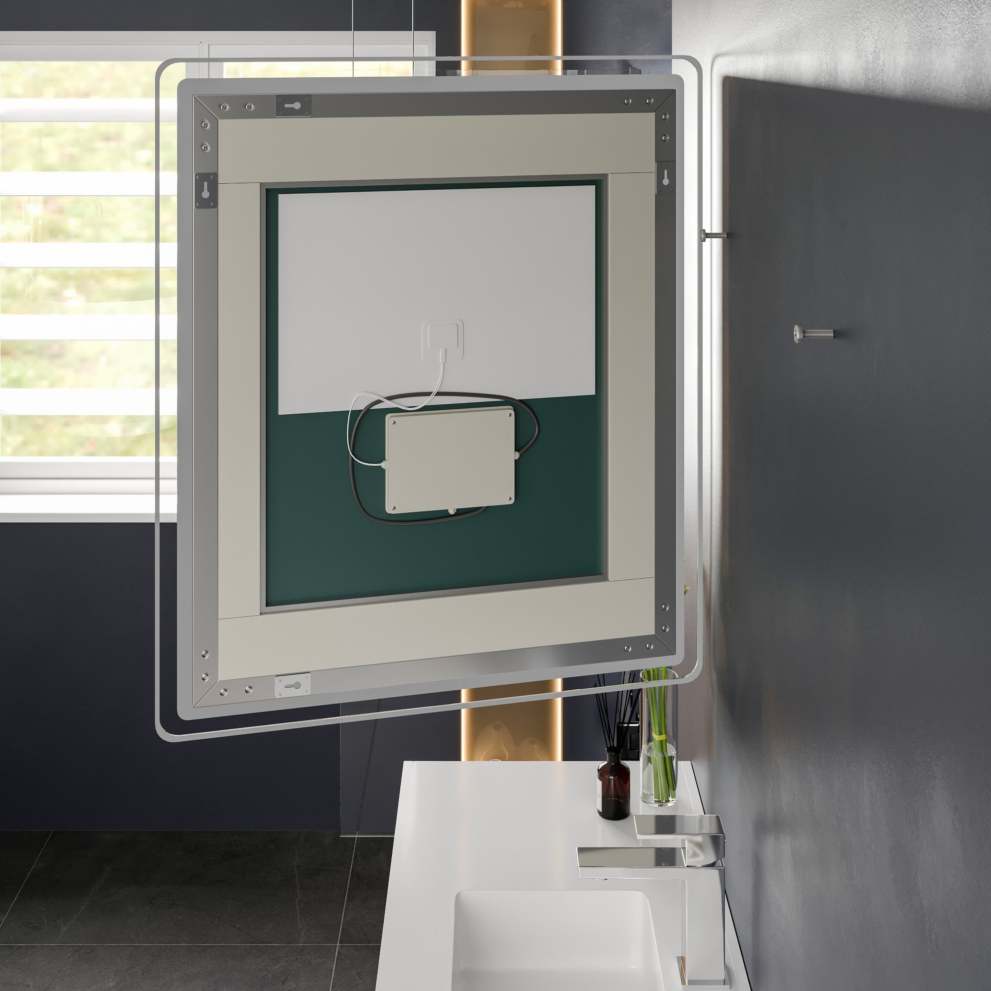 Eviva Velari 36" x 42" Rectangular Frameless Mirror